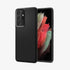 ACS02350 - Galaxy S21 Ultra Liquid Air Case in matte black showing the back